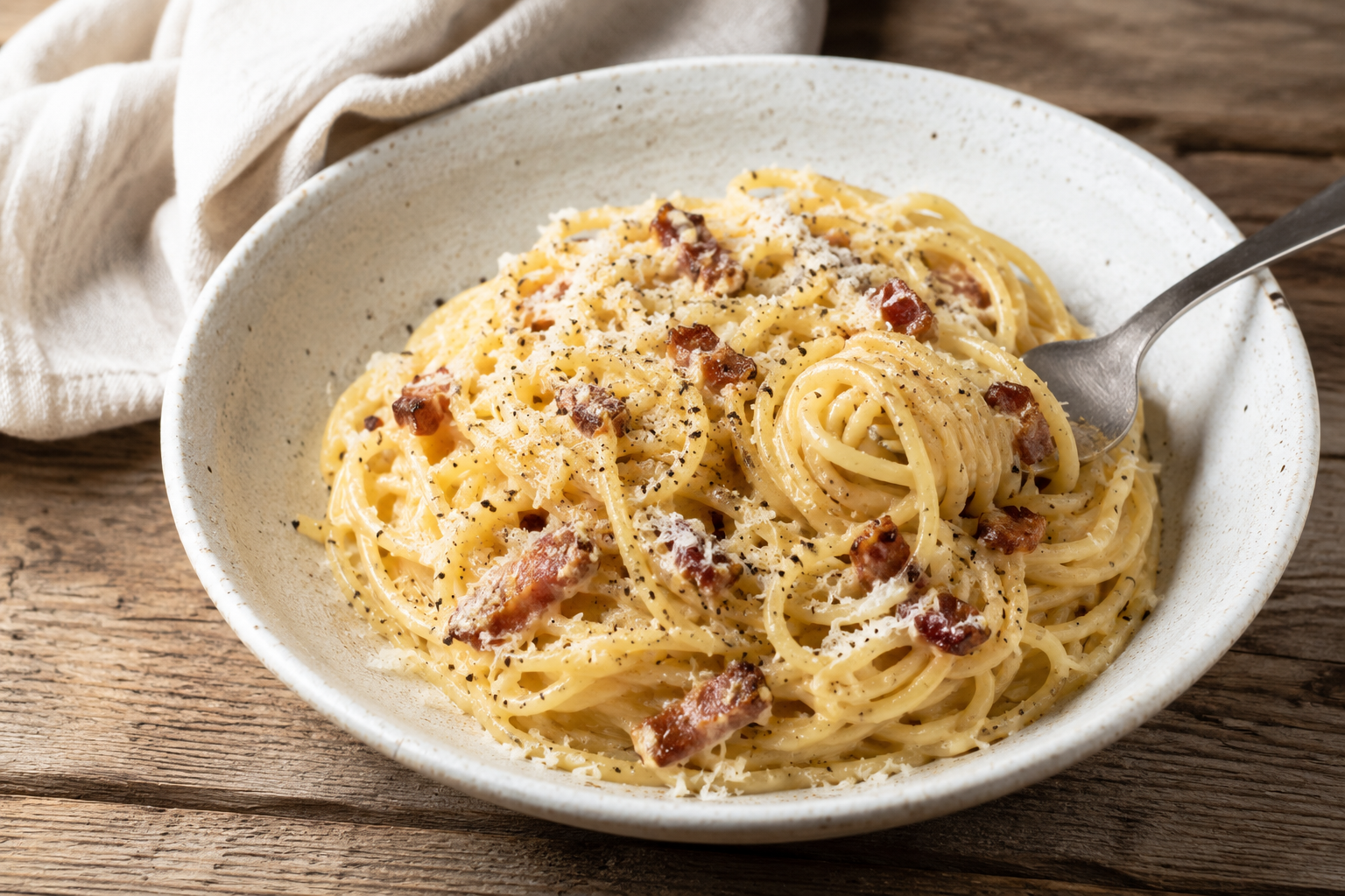 Espaguetis sin gluten a la carbonara — receta rápida en 20 minutos